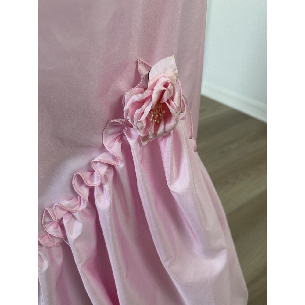 Vintage Pink 70s 80s Prom Party Dress Gown Princess Read! - Picture 13 of 16